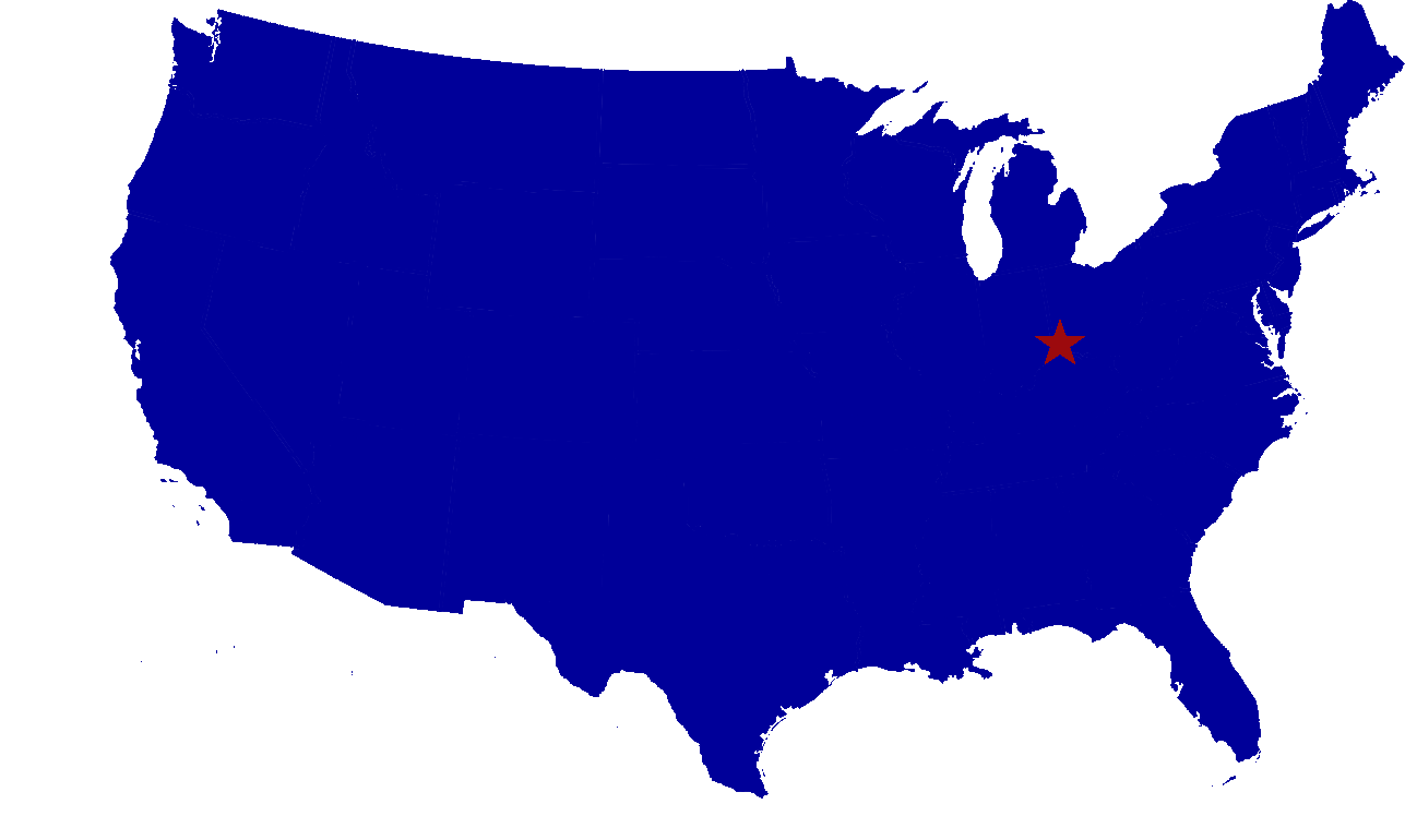 USA Map blue w loc Map of the United States in Blue